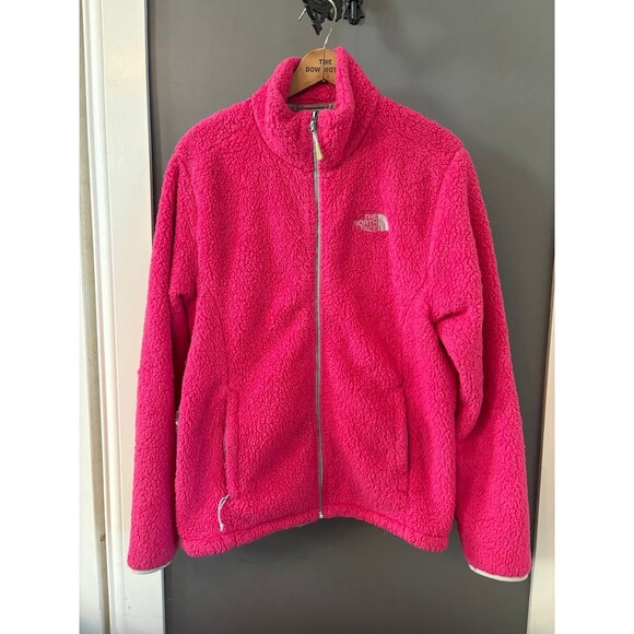 North Face Osito women’s size large bright pink fleece jacket coat - Picture 1 of 5